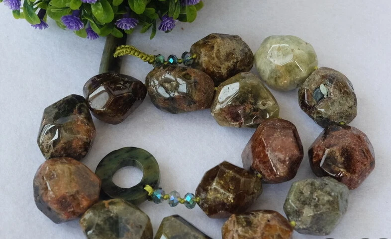 Модное популярное натуральное граненое ожерелье-Самородок перидот | Украшения и