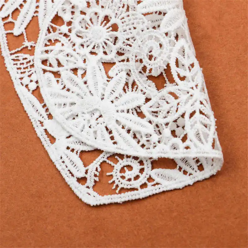 Лидер продаж вышитый воротник DoreenBeads Кружевной Белый вырез в форме сердца