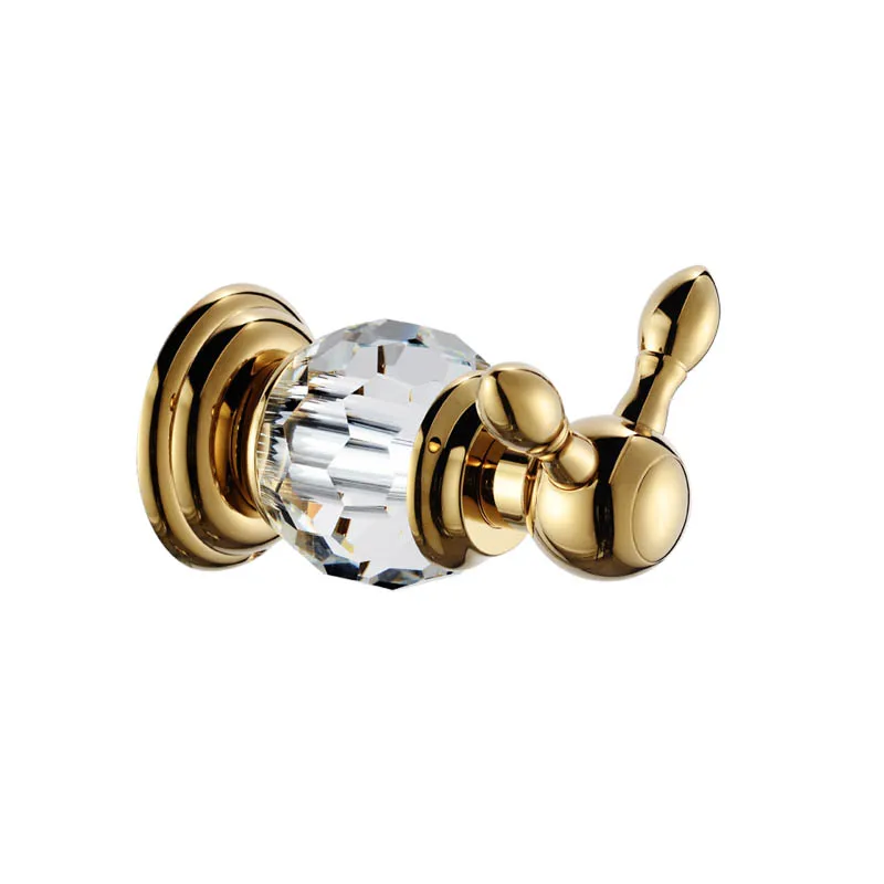 

Bathroom Shower Towel Robe Hooks Brass Glass Crystal Nickel Brush Gold Wall Mount Toilet Furnitures Bathroom Set GJQC2202A