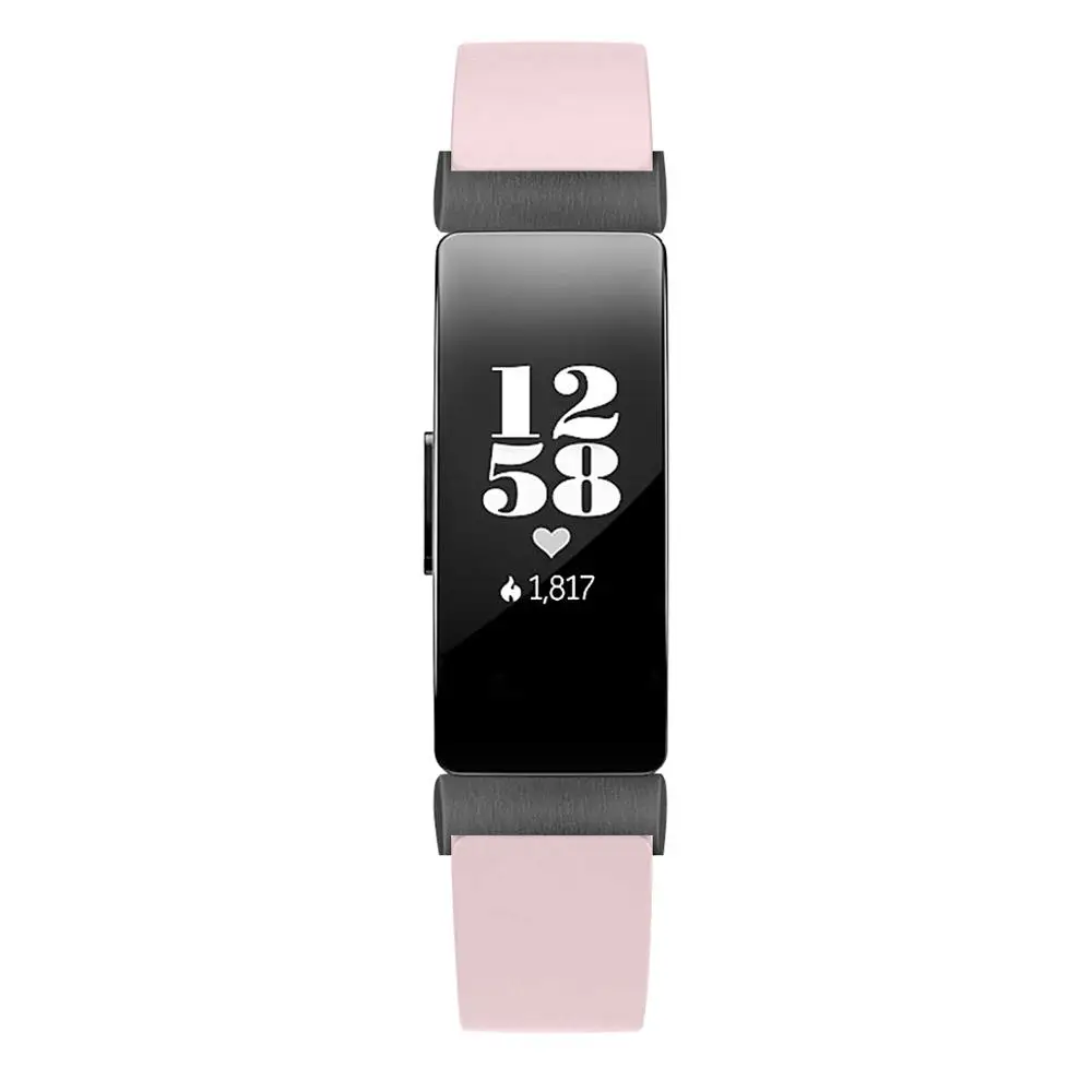 Розовый Сменный ремешок из натуральной кожи, Браслет для Fitbit inspire/inspire HR sport, Смарт-часы, аксессуары для женщин - Цвет: Розовый