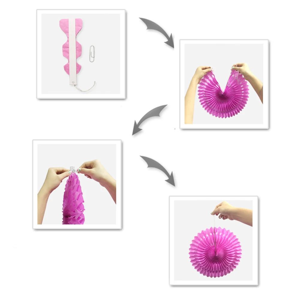 Tissue Paper Cut-out Fans Pinwheels Hanging Flower Wedding Decor Crafts for For Party Decorations new hot | Дом и сад
