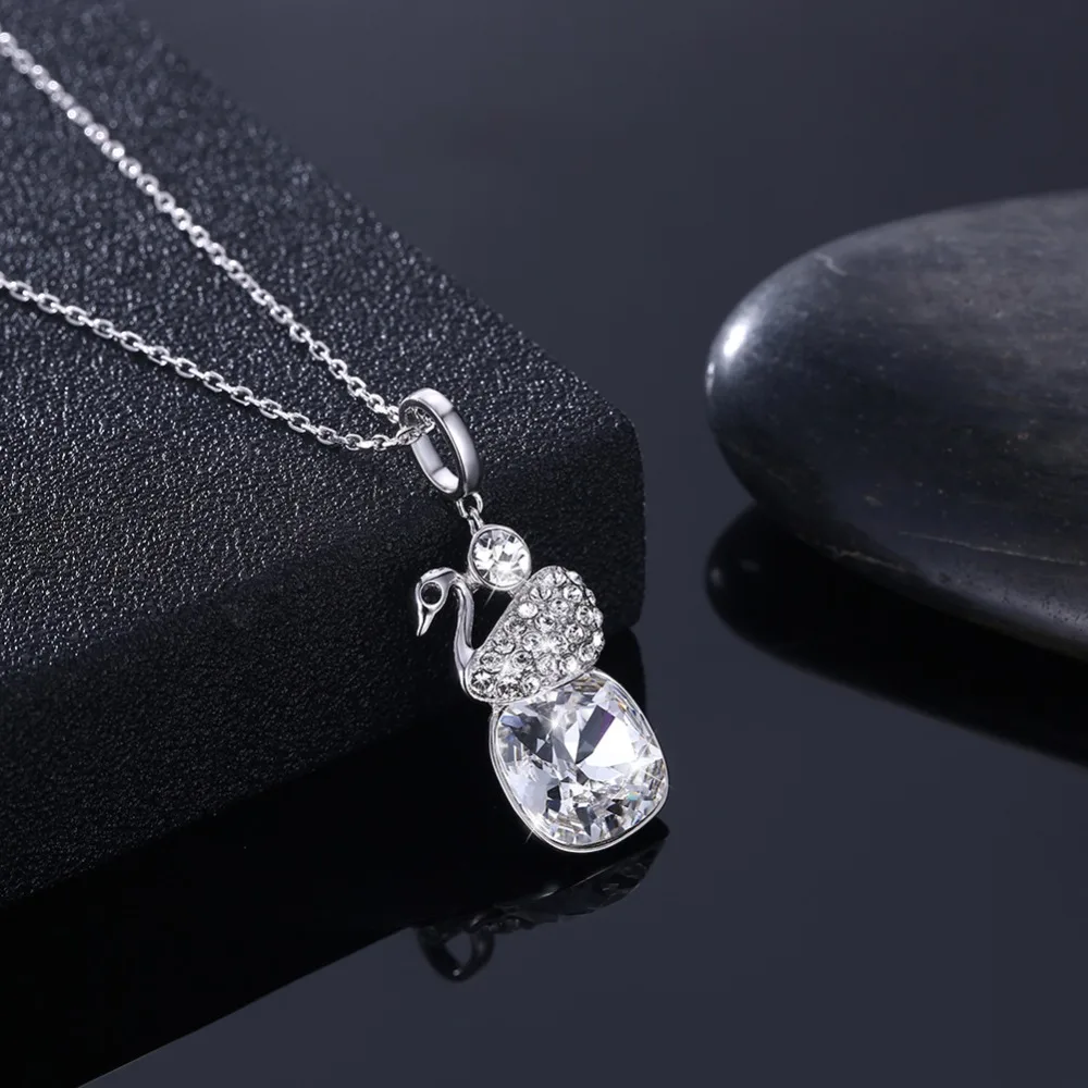 LEKANI кубический бисер кристаллы от SWAROVSKI Лебедь Кулон ожерелья Классическая мода