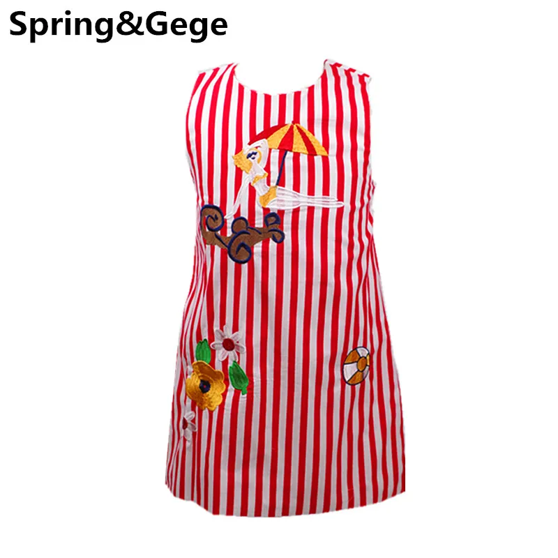 Retail New Girls Dress Christmas Clothes Toddler Girl Princess Dresses Striped Embroidery Year Costumes For kids | Детская одежда и
