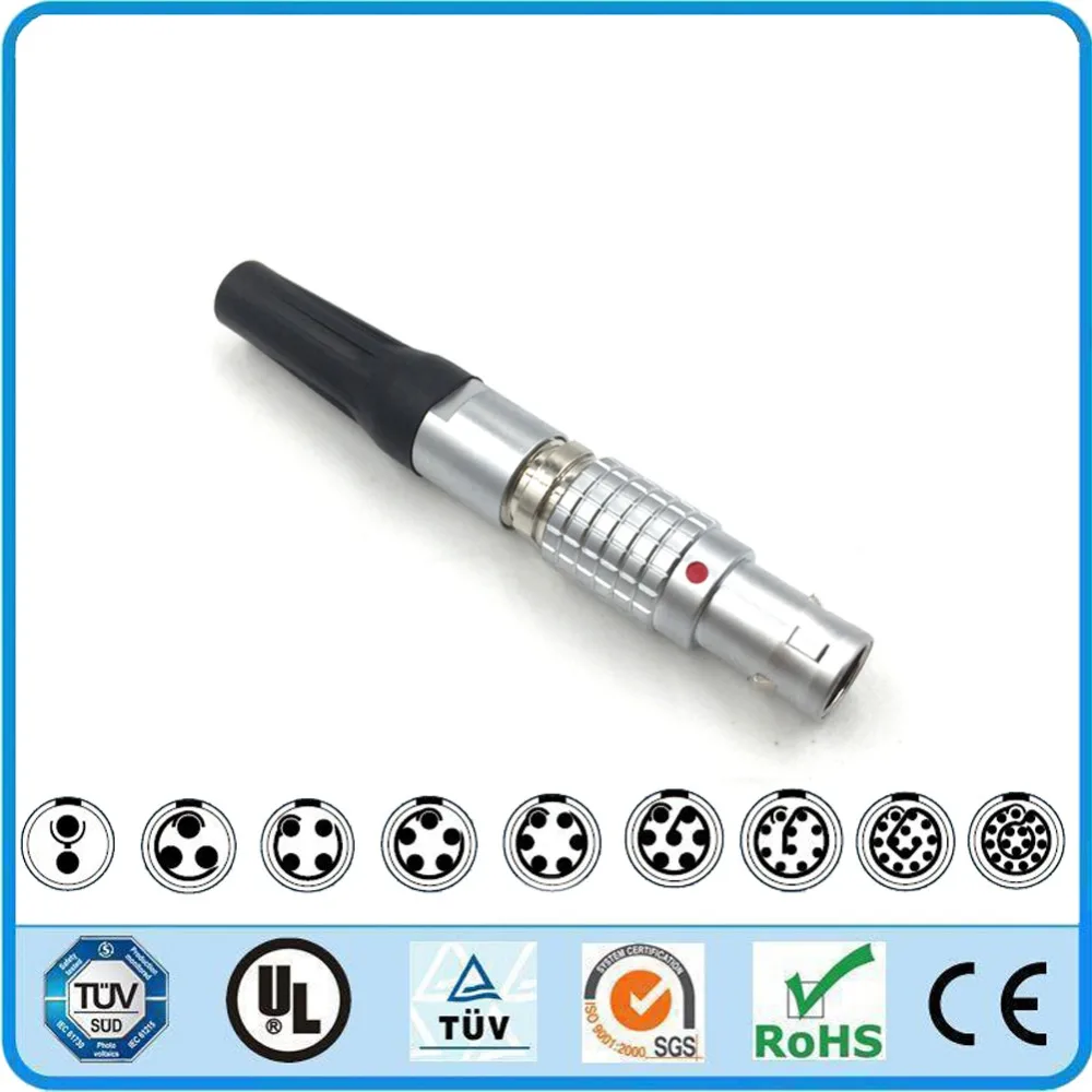 Коннектор lemo FGG 1B 2 3 4 5 6 7 8 10 14 16 pin штекер FGG.1B прямой штекер|4 male|8 maleplug connector |