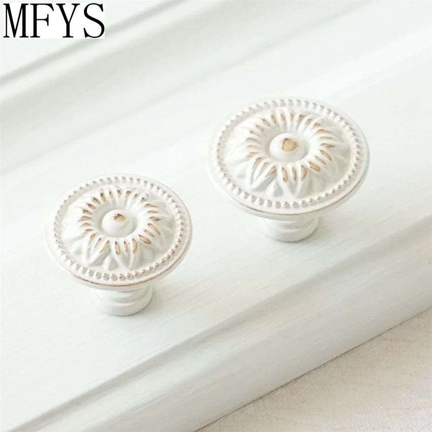 

Milky Single Hole Door Knobs for Cabinets and Drawers Zinc Alloy Furniture Handles Hardware Modern Wardrobe Pulls Cupboard Knob