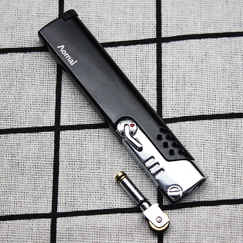 Мини Цилиндрический металлический фонарь турбо зажигалка Электронная газовая