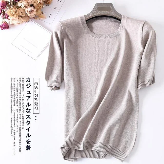 Soft Cashmere Round neck Sweaters and Pullovers for Women Warm Short Sleeve Spring Autumn Fluffy Jumper Female Brand | Женская одежда