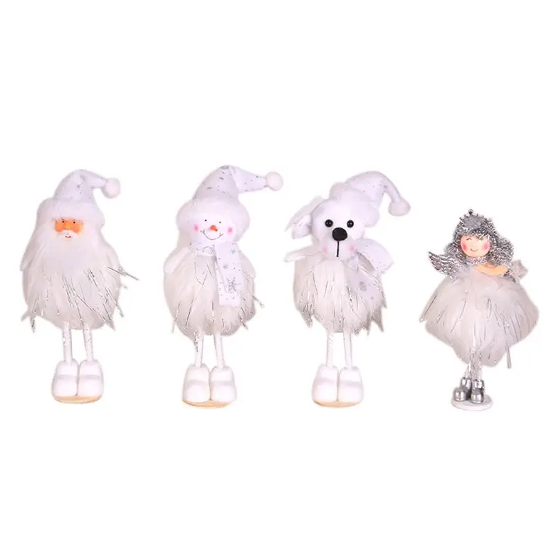 Рождество Санта Клаус Снеговик кукла серебро шелк плюшевая подвесная игрушка