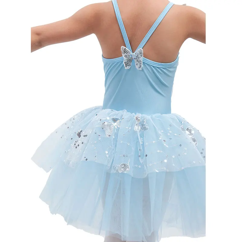 Новинка Высококачественная бледно-голубая детская балетная пачка сценическая