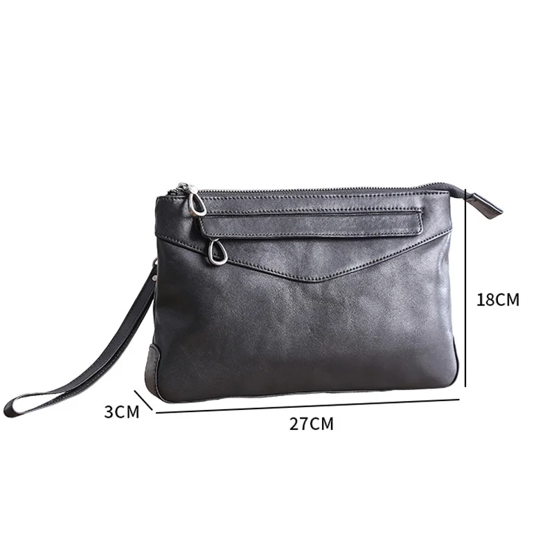 

AETOO Men's handbags, leather fashion envelope bags, large-capacity casual head-layer cowhide handbags