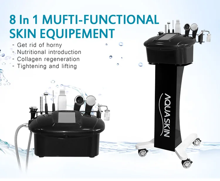Новейшая ультразвуковая машина для очистки лица aquaskin black 7 в 1 салона