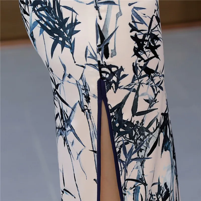 История Шанхай 2018 новая распродажа короткий рукав белый Qipao китайское платье