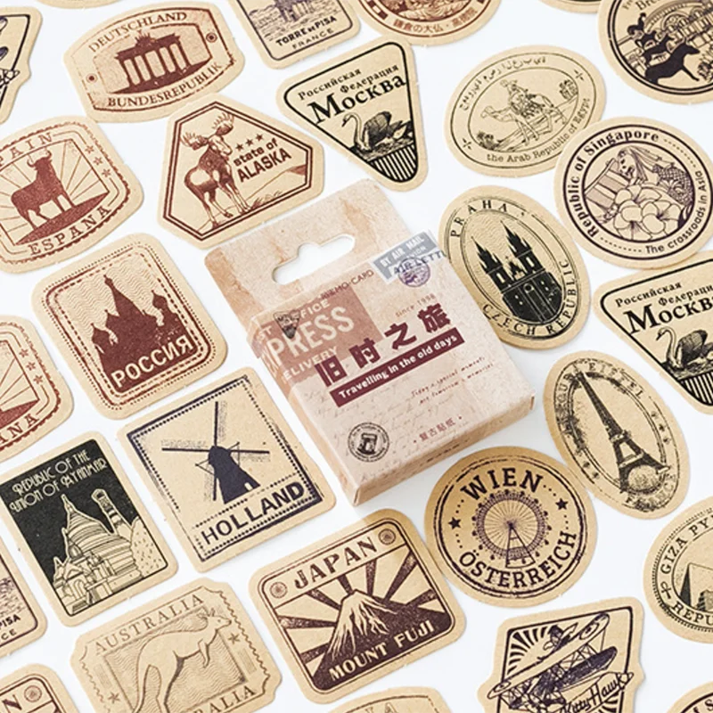 

Vintage Stationery Sticker Scrapbooking Creative DIY Diary Diary Journal Decorative Adhesive Kraft Paper Seal Label Supplies