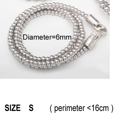 6 mm size S 304 бусины из нержавеющей стали, ручной браслет для самообороны, для боевых искусств, цепочка для кемпинга, походов, 6 мм/8 мм/10 мм - Цвет: 6 mm size S
