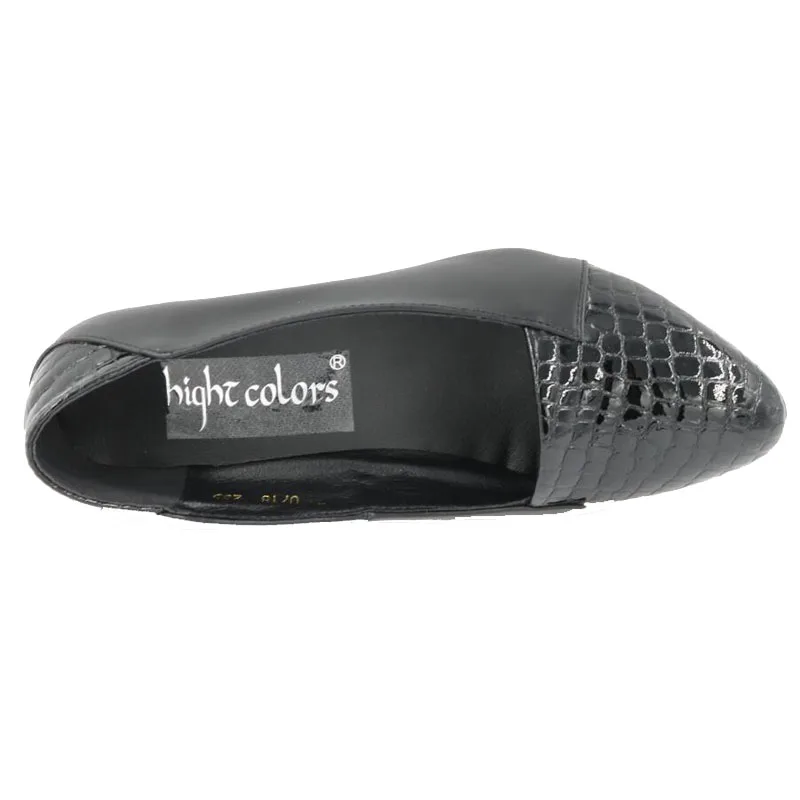 Женская офисная обувь из натуральной кожи на толстом каблуке средней высоты