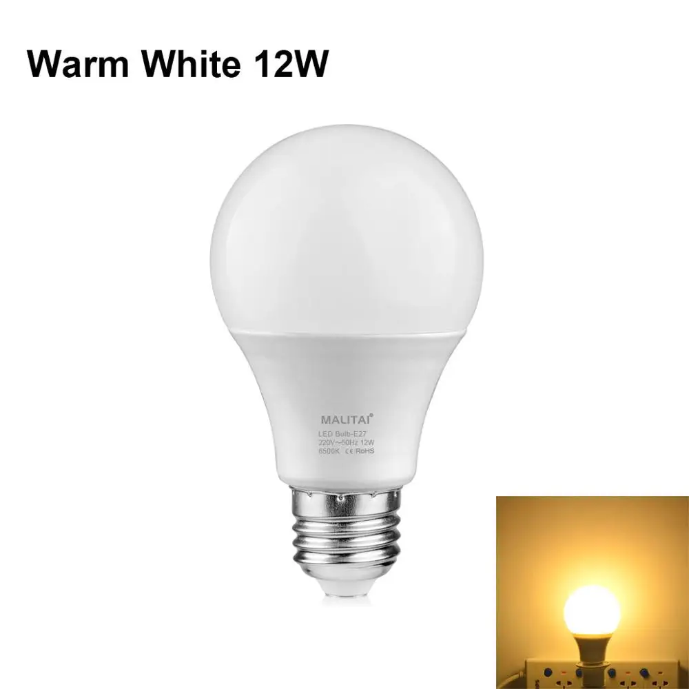 Single Bulb Warm Умный инфракрасный датчик движения из PIR переключатель светодиодный держатель лампы DIY светодиодный светильник E27 220 В 12 Вт для коридора лестницы внутреннего освещения - Цвет: Single Bulb Warm
