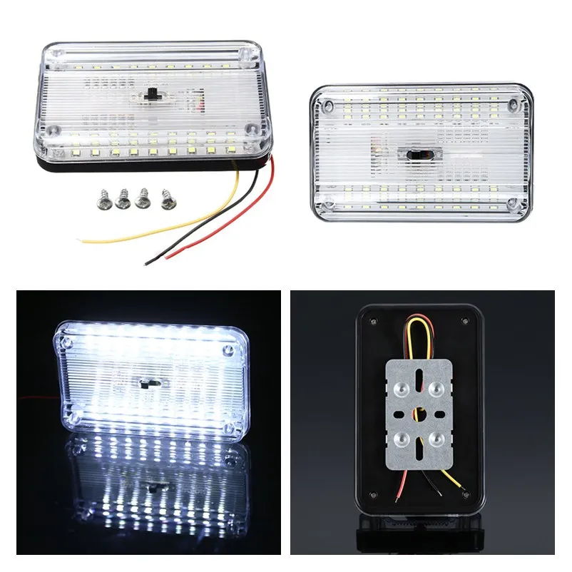 36 SMD авто купольная Светодиодная потолочная интерьерная прямоугольно белая