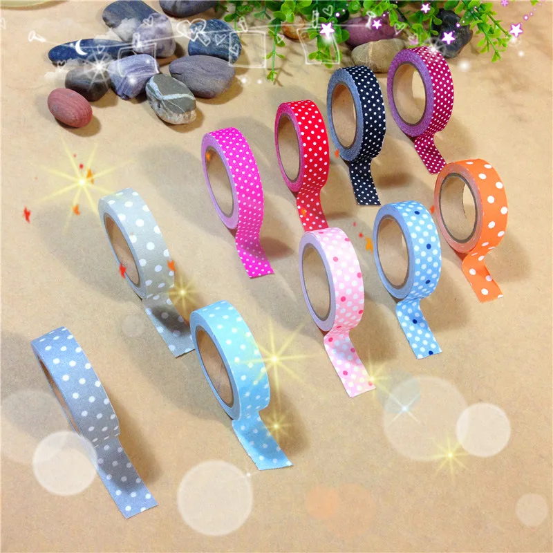 1 шт. DIY Милая тканевая лента Kawaii Dot декоративная клейкая Лента Скрапбукинг ткань