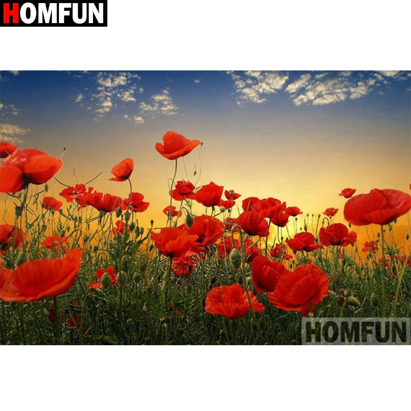 Алмазная 5D картина цветочное море HOMFUN сделай сам полностью вышивка Стразы для