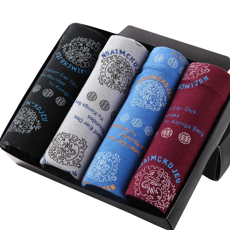 2017 New European Extra Large Size Men's Boxer Shorts Breathable Mens Modal Underwear L~6XL 4pcs/Lot De Marca Xmas Gift Hot Sale | Мужская