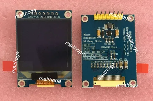 1 46 дюймовый 7PIN SPI белый OLED экран с адаптером платы SSD1327 Привод IC 128*128 | Электронные