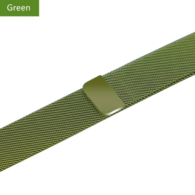 Ремешок для apple watch 4 3 5 42mm 44mm apple watch band Миланская петля металлическая сетка ремешок для часов iwatch series 5 4 - Цвет ремешка: green