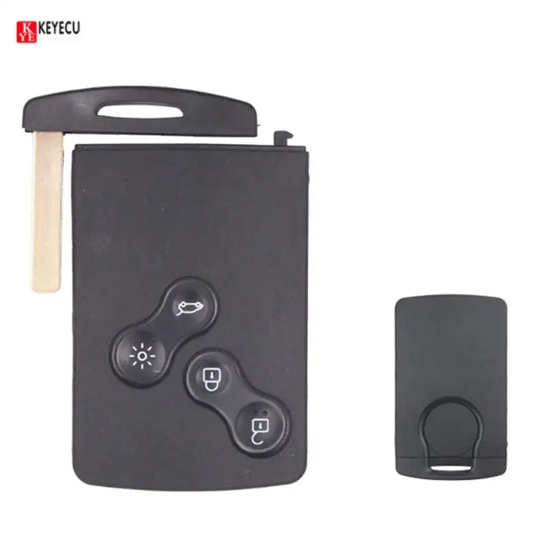 Смарт-ключ KEYECU 4 кнопки 433 МГц с чипом PCF7941/PCF7961 полуумный для Renault Megana III 2009-2014 без