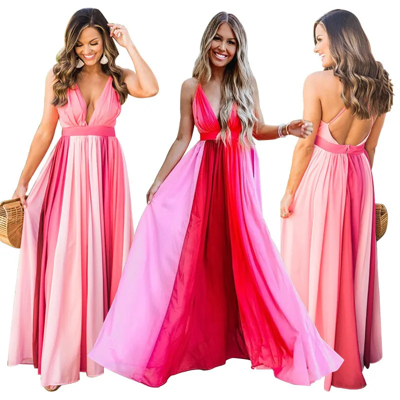 Богемное женское летнее длинное платье 2019 сексуальное бодикон с рисунком