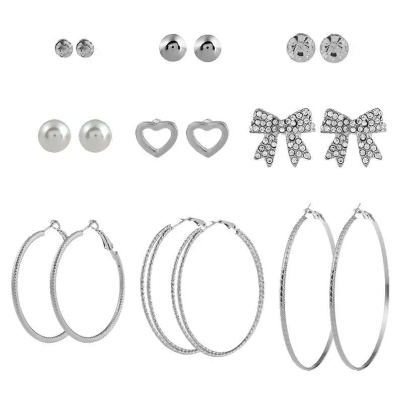 Оптовая продажа Для женщин мода Сплав Имитация жемчуга хрустальное сердце Стад