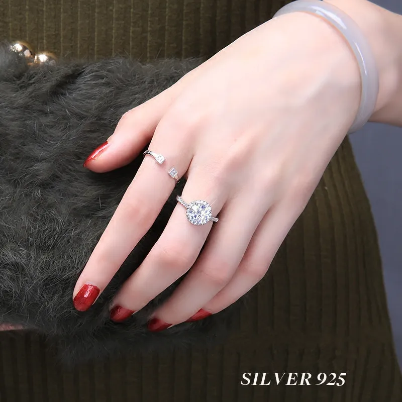 CC кольца для женщин Серебряный Цвет кубический цирконий принцесса обручальное