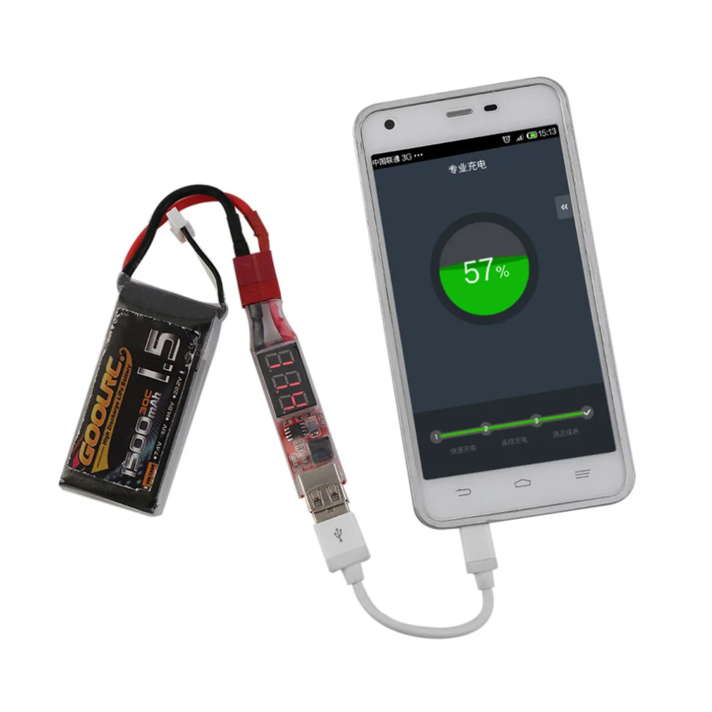2s 6s lithium battery charger converter t plug xt60 plug with voltage display for iphone ipad htc free global shipping