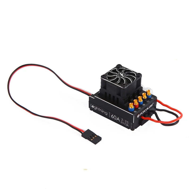 FATJAY Flycolor Lightning series 60A 80A 120A 160A автомобильный ESC 2-3s для RC 1/6 1/8 1/10 автомобилей Бесщеточный Электрический регулятор скорости - Цвет: 60A