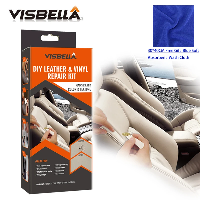 Visbella Профессиональный DIY кожаный виниловый Ремонтный комплект Пальто Отверстия царапины трещины Авто уход за автомобилем ремонтный набор инструменты для восстановления с тканью