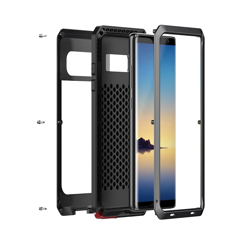 AKASO Heavy Duty Metal Phone Case Shockproof Cover + tempe glass For Samsung S9 PLUS S5 S6 edge S7 S8 S8plus Note 8 case |