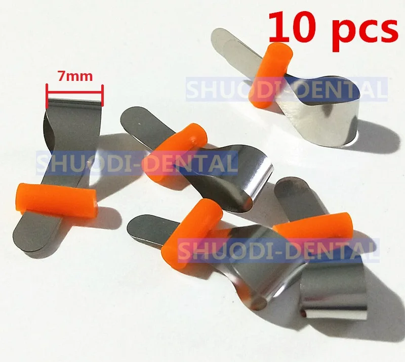 10 Pcs Orange 10 шт. уход за полостью рта Отбеливание зубов металлические полосы фиксатор Automatrix с шкафчиком стоматологические матрицы - Цвет: 10 Pcs Orange