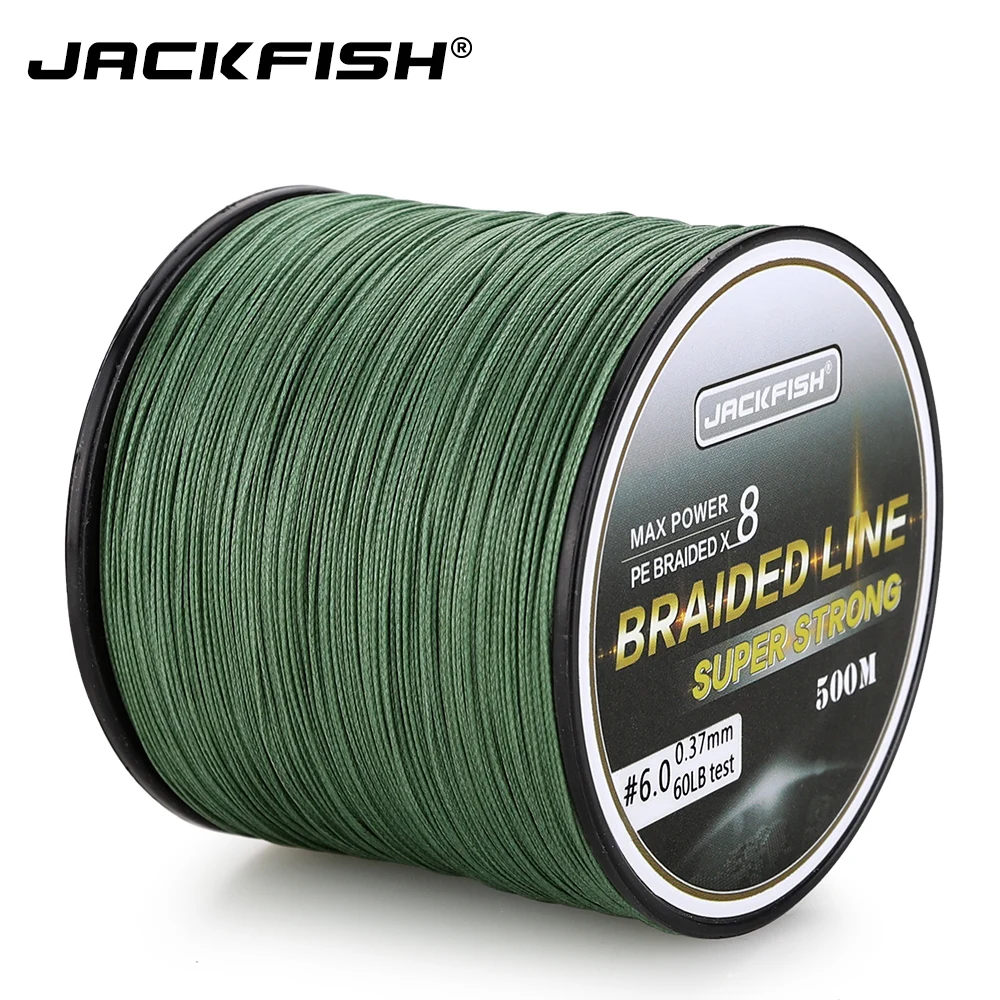 JACKFISH 8 жильная ПЭ плетеная рыболовная леска 10 80 фунтов 500 м многонитевая для ловли