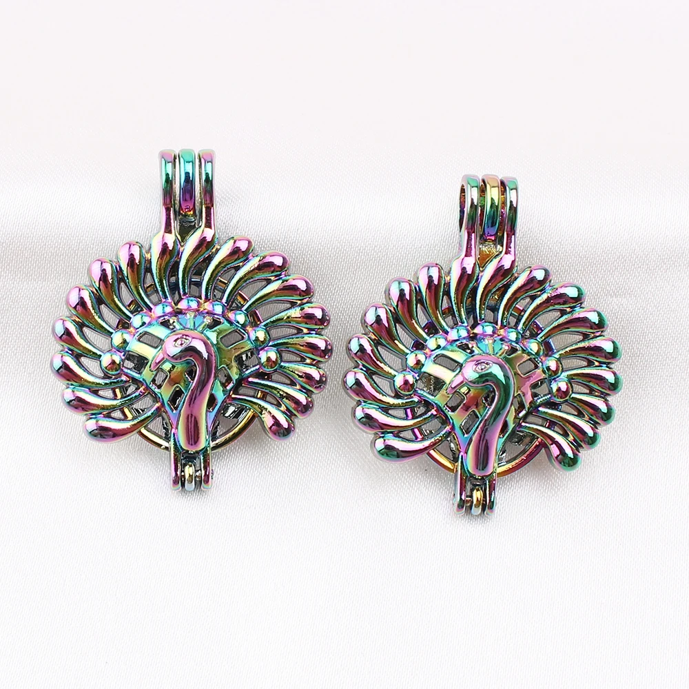 5 шт. подвеска-клетка с жемчугом и павлином | Подвески