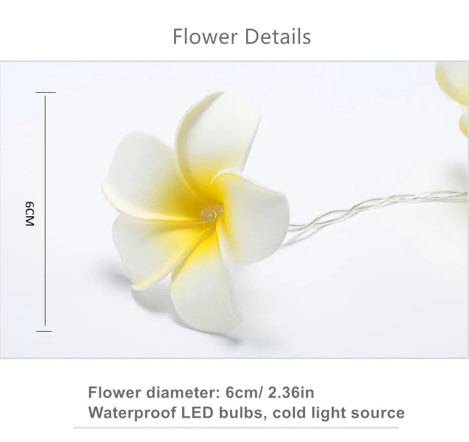 Светодиодная Цветочная Гирлянда Gardenia на батарейках Сказочная для дома стола