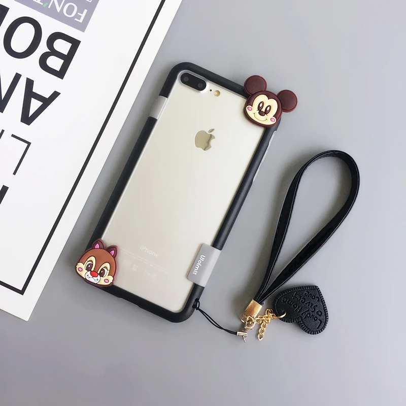 Для iphone XR милый Ститч бампер мягкая Противоударная Рамка для iphone 8plus X XS max 7 7plus 6 6S 6Sp Монстры Дейзи чехол+ ремень