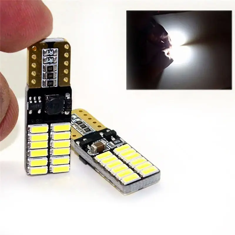 4 12 В w5w светодиодные лампы t10 canbus Анти ошибка Белый Ксенон 6500k 24smd автомобильный