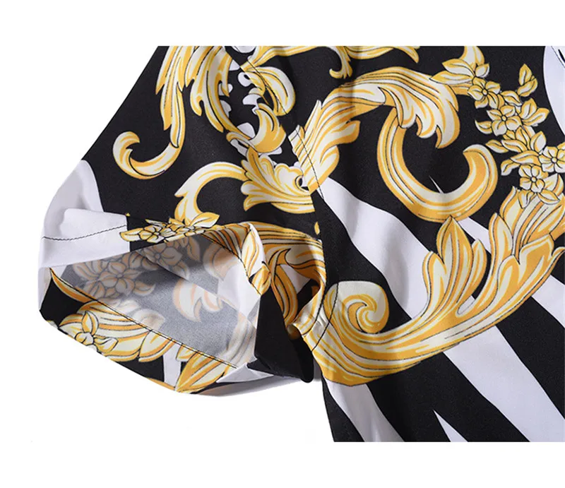 Мужская винтажная рубашка с короткими рукавами золотистая Повседневная деловая