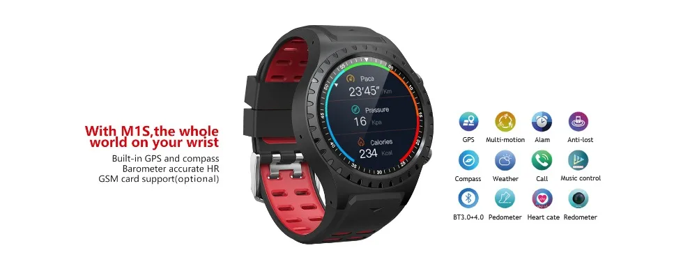 Умные часы M1, gps, sim-карта, Bluetooth, часы для звонков, IP67, водонепроницаемые часы, спортивные, умные часы для мужчин и женщин, для Android