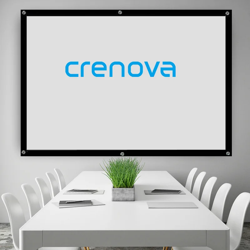 CRENOVA проекционный экран открытый белый материал ткань Поддержка домашнего кинотеатра светодиодный проектор 4:3 60 72 84 100