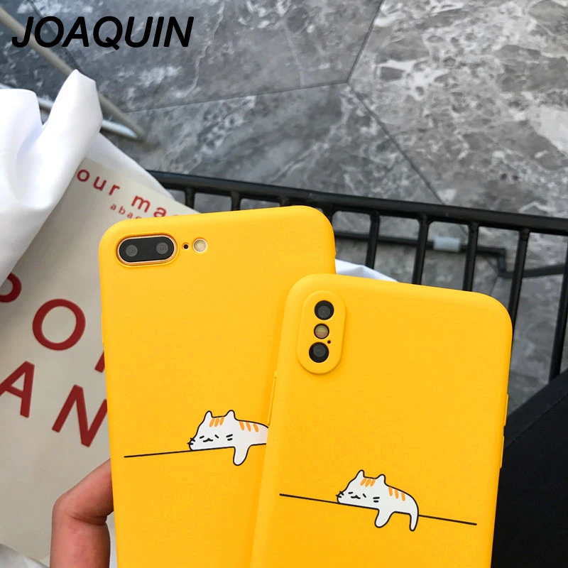 Чехол Lovebay для телефона iPhone 8 7 6 6s Plus милый мультяшный Кот Забавный животное желтый