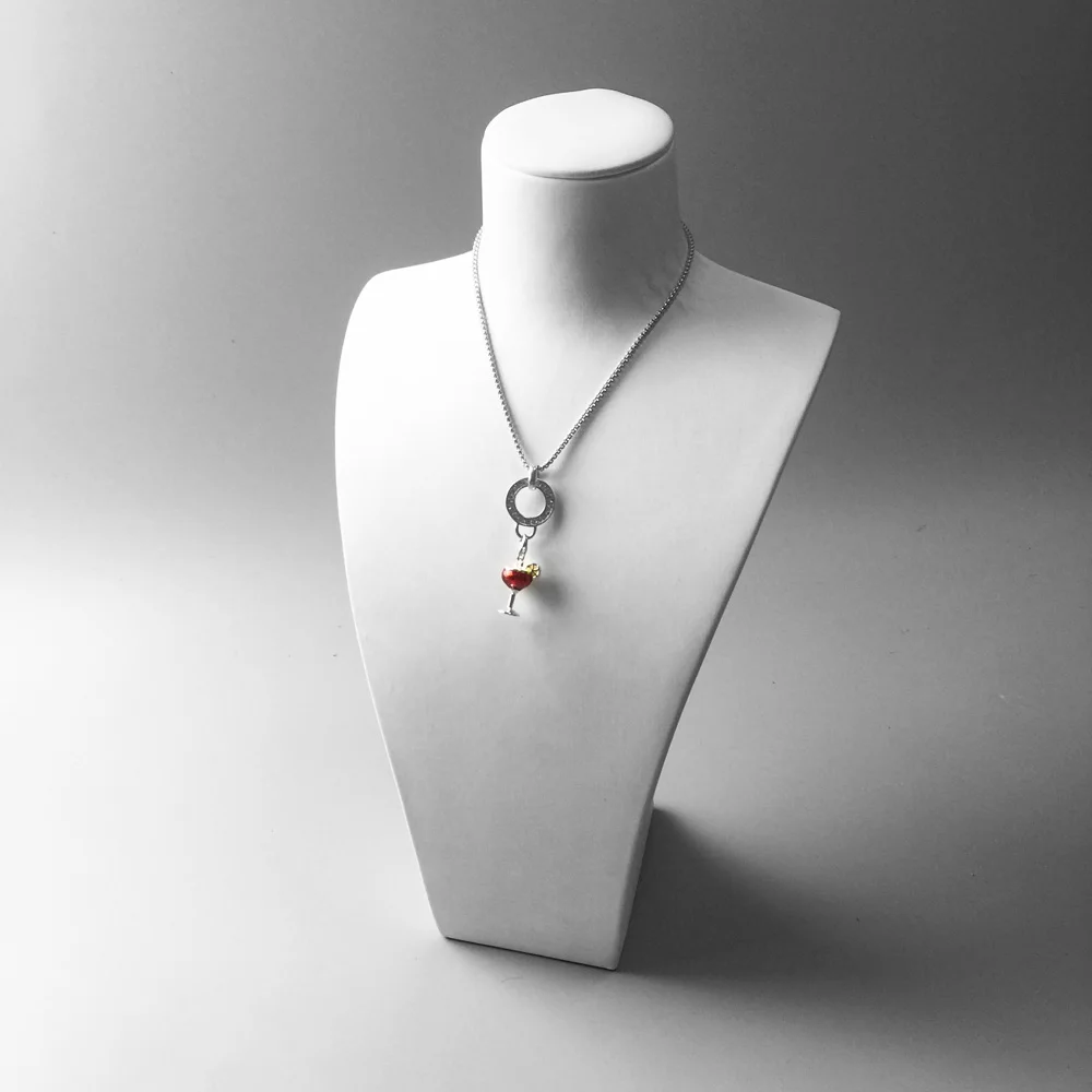 Silver Summer Red Cocktail Glass Charms Pendant Fit Bracelet Necklace Bag Fashion Glassware Charm Jewelry Gift For Women Men | Украшения и