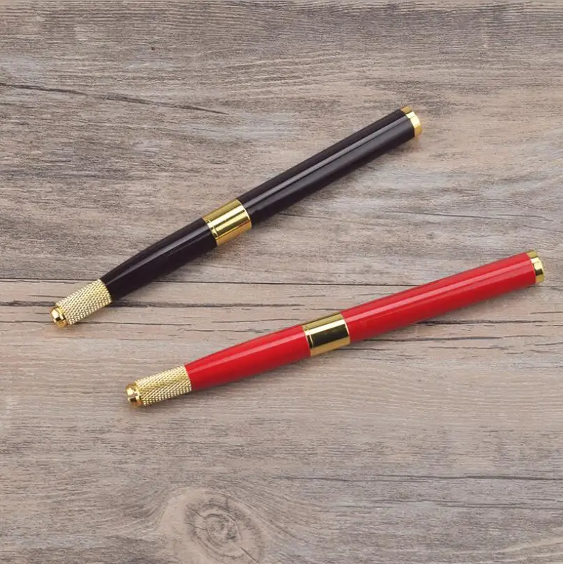 

Double Heads Manual Tattoo Machine Mini Microblading Pen For Semi Permanent Makeup Eyebrow Tebori Blades Round Needles