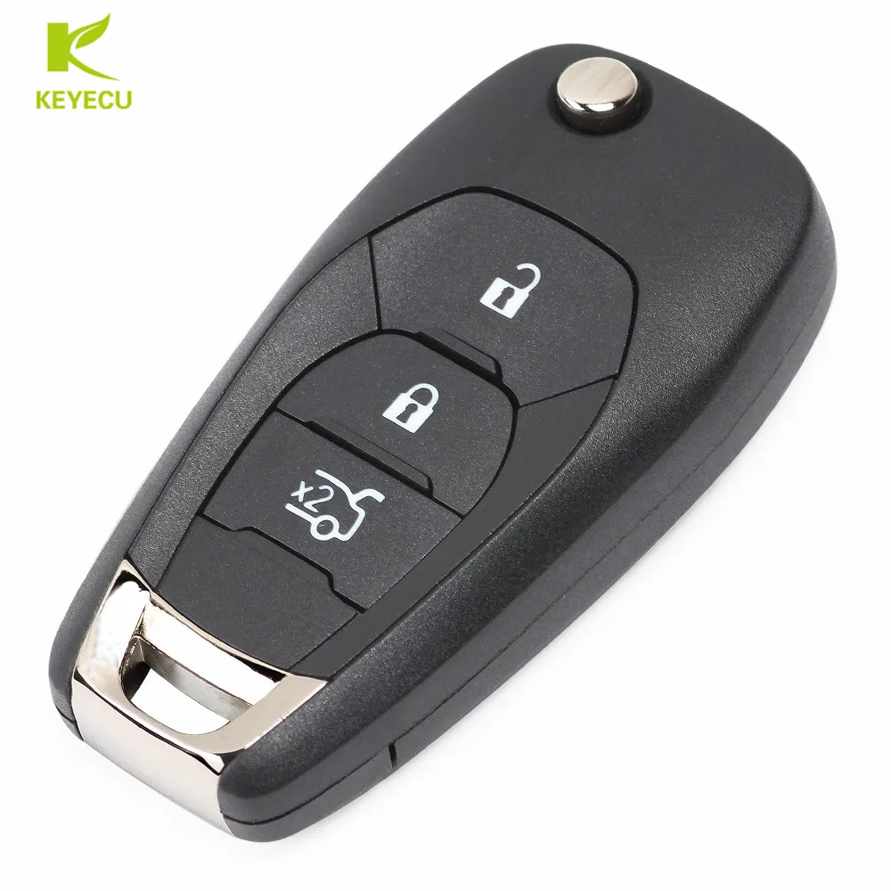 KEYECU новый флип Замена дистанционного ключа чехол Fob 3 кнопки для Chevrolet Cruze Aveo 2014 2017