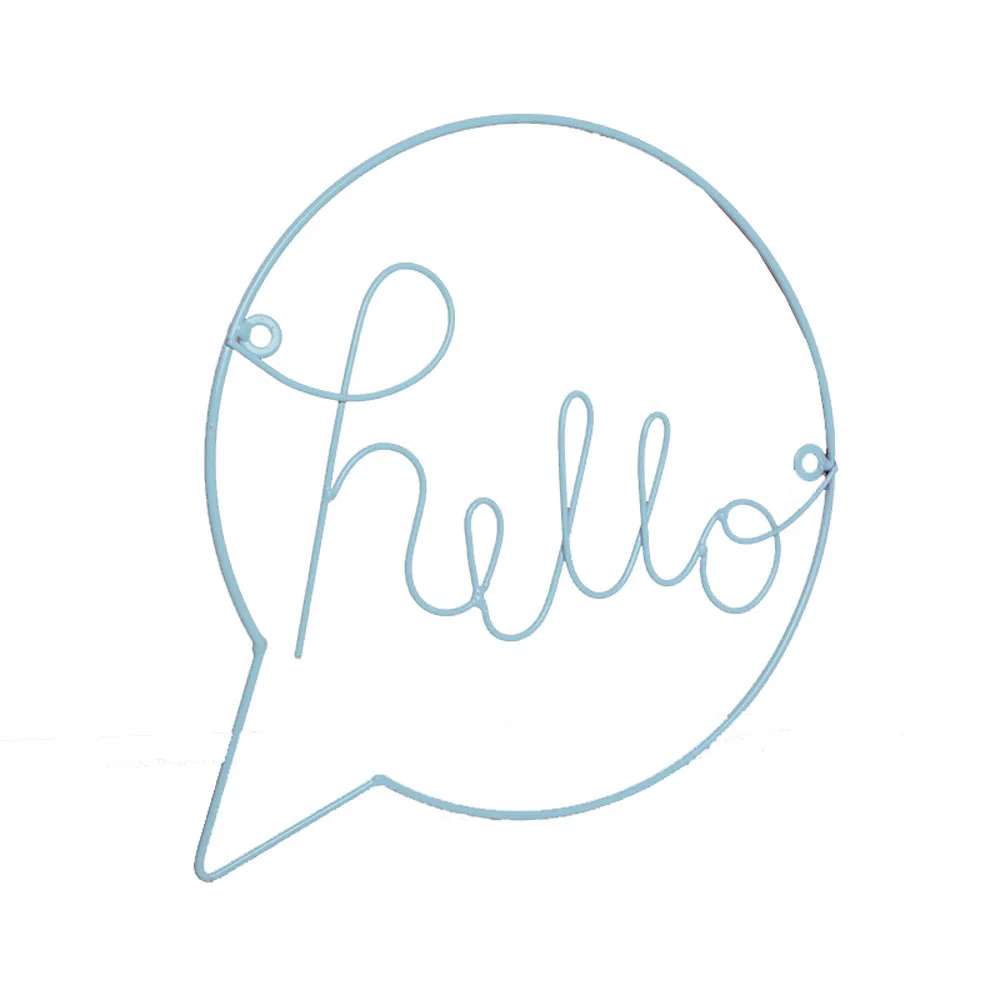 Железная Настенная Наклейка в скандинавском стиле с надписью «Hello» для детской комнаты, подвесные украшения, вывеска для прихожей, знак приветствия, Настенная Наклейка
