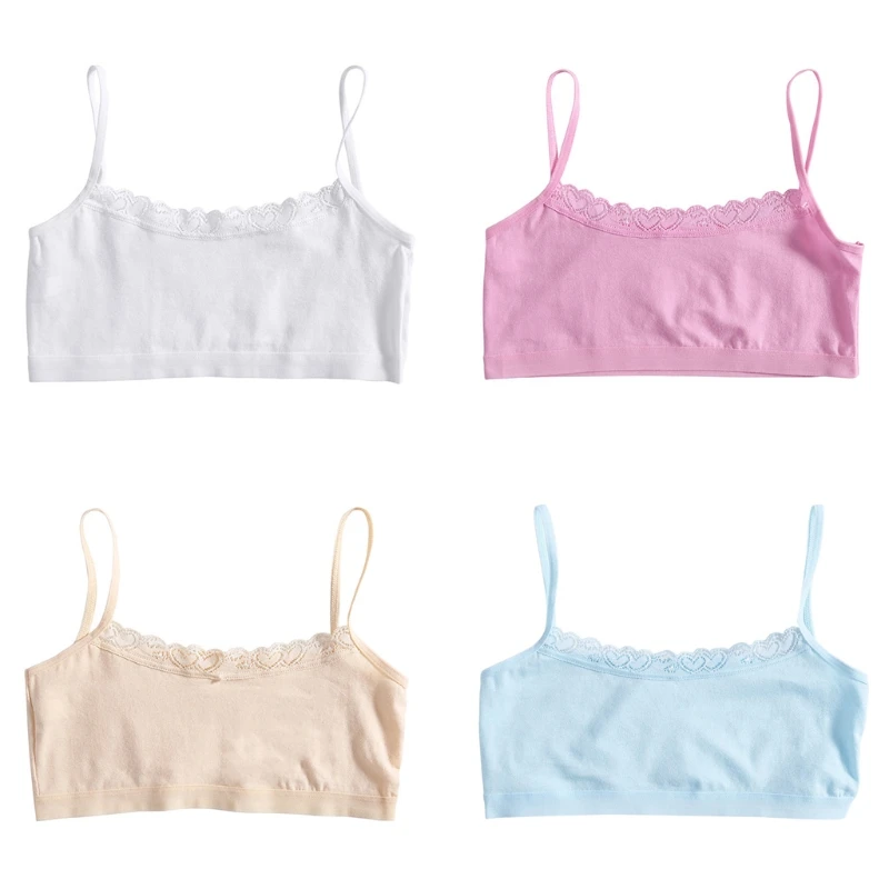 

Young Girls Lace Bra Puberty Teenage Soft Cotton Underwear Training Bra Clothing