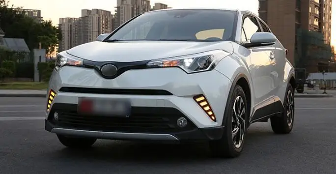 Для Toyota C-HR CHR желтый указатель поворота стиль реле Водонепроницаемый ABS автомобиль DRL Светодиодный дневной ходовой светильник Дневной светильник противотуманная фара